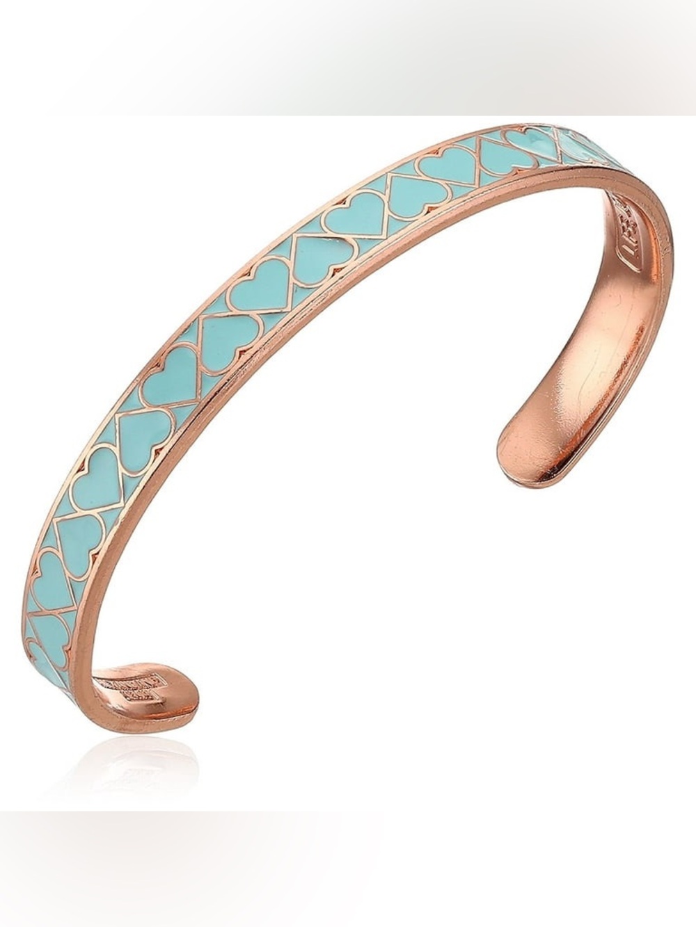 Alex And Ani Teal Heart Color Infusion Cuff Shiny Rose Gold Bracelet